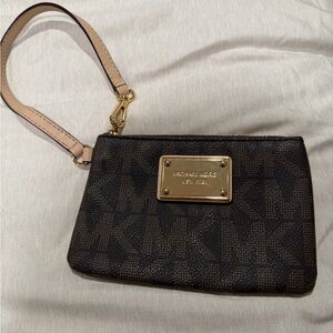Michael Kors Dark Brown Monogram Wristlet